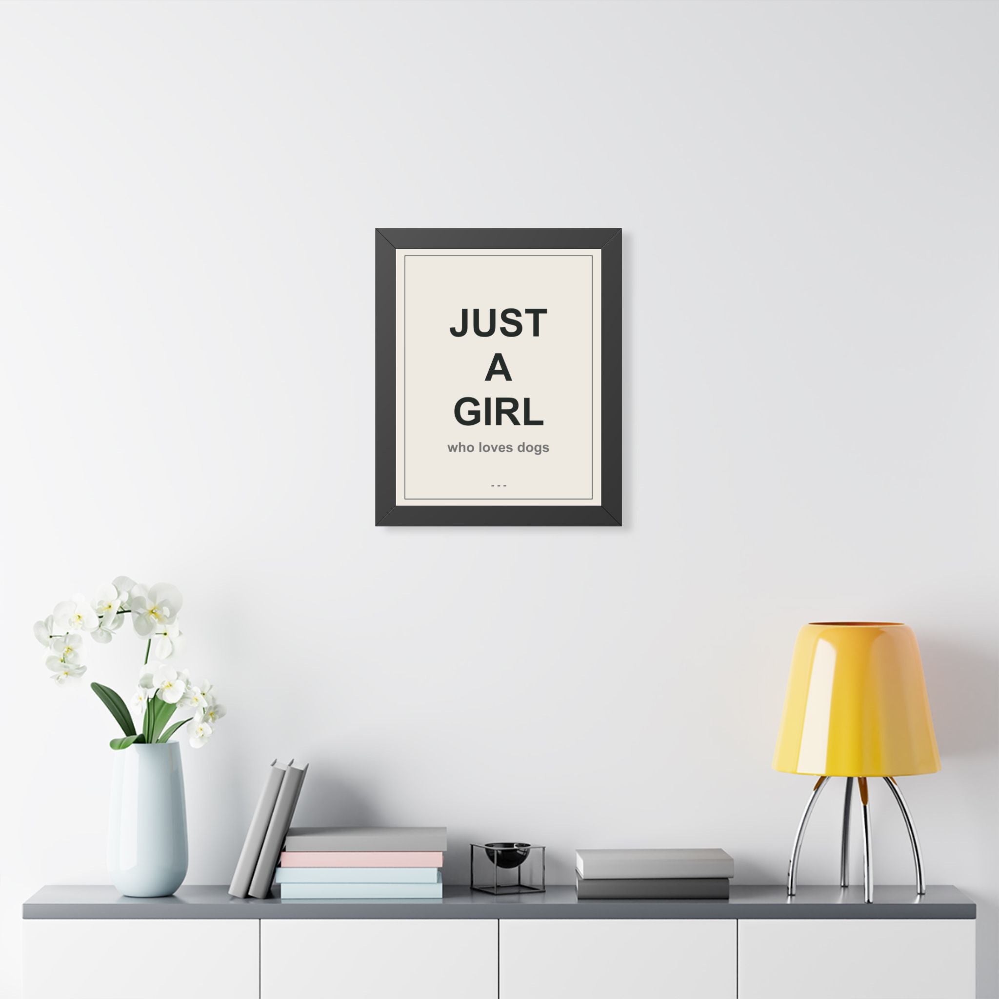 Just a Girl Who Loves Dogs Framed Vertical Poster - Premium Gift for Her