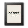 Coffee and Dog Cuddles Framed Vertical Poster - Premium Dog Lover Wall Art