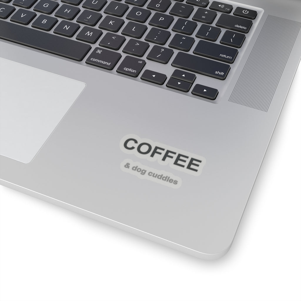 Coffee and Dog Cuddles Kiss-Cut Stickers