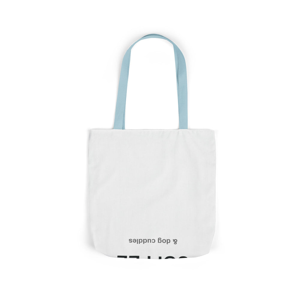 Coffee and Dog Cuddles Canvas Tote Bag