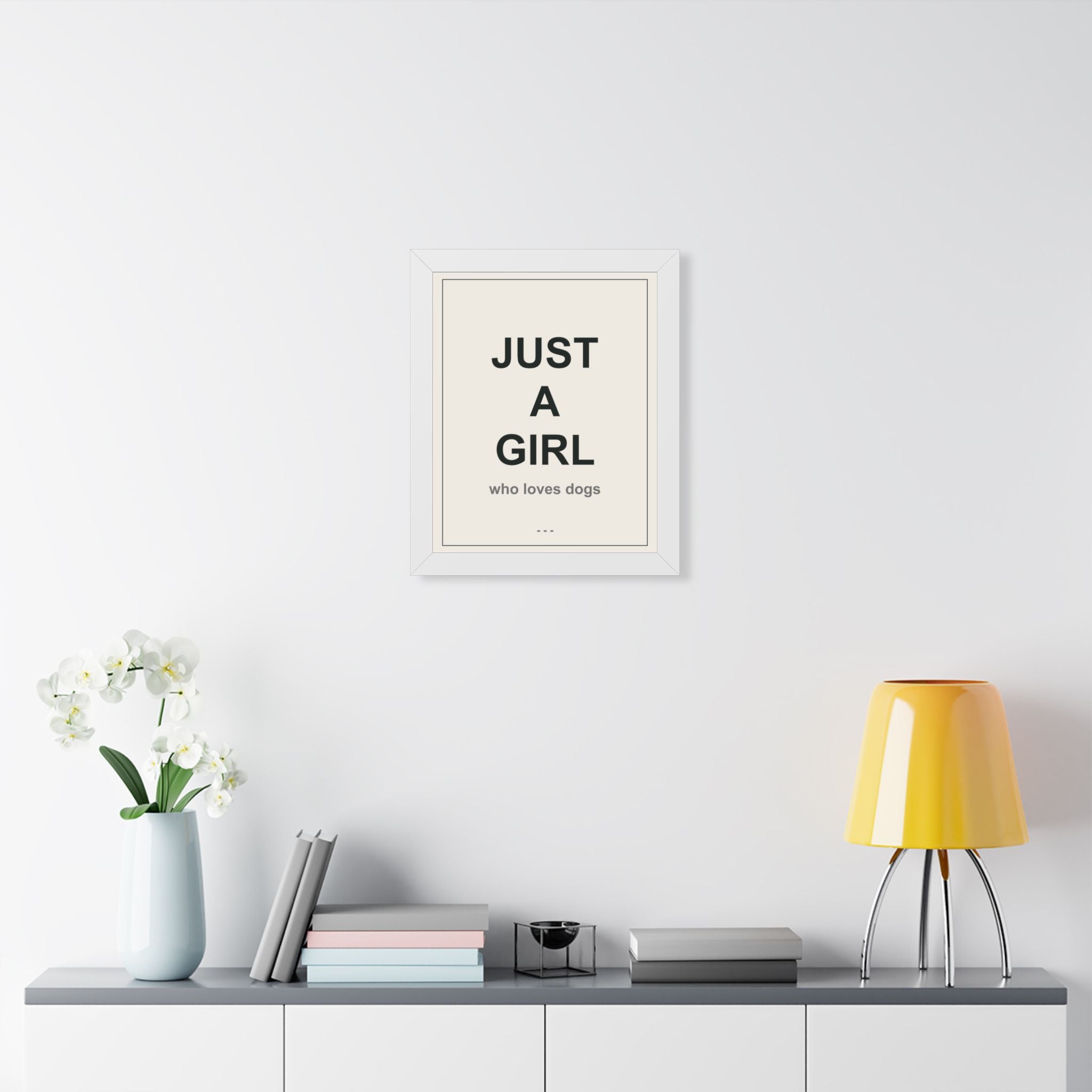 Just a Girl Who Loves Dogs Framed Vertical Poster - Premium Gift for Her